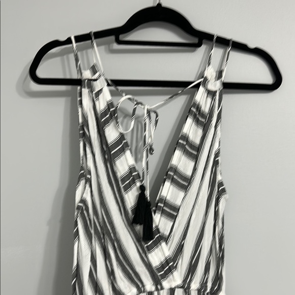 Blue Island Black and White Striped Swim Coverup - Picture 4 of 5